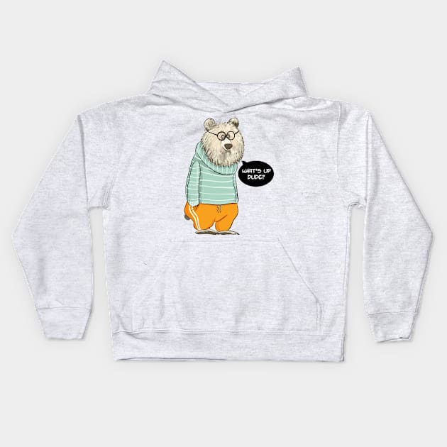 Whats Up Dude Kids Hoodie by TomCage